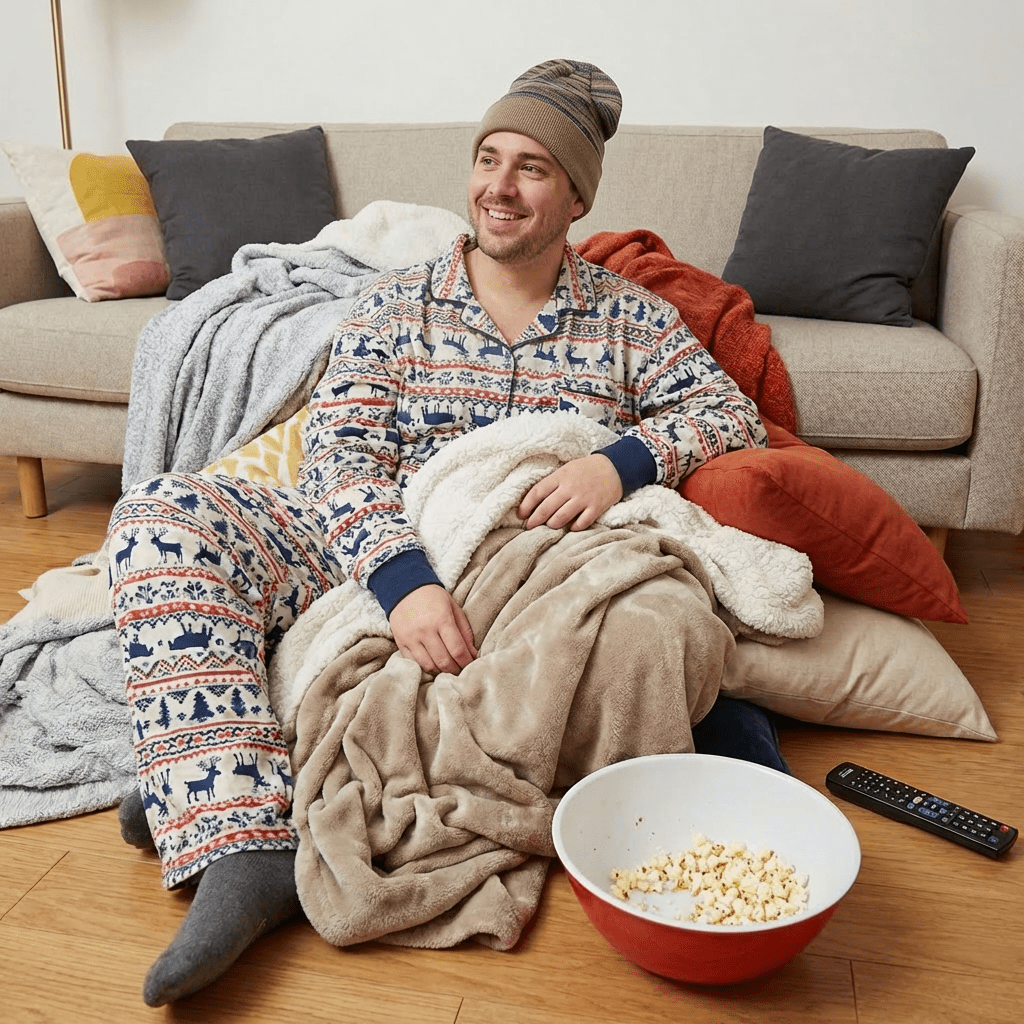 Change person to a man, same scene